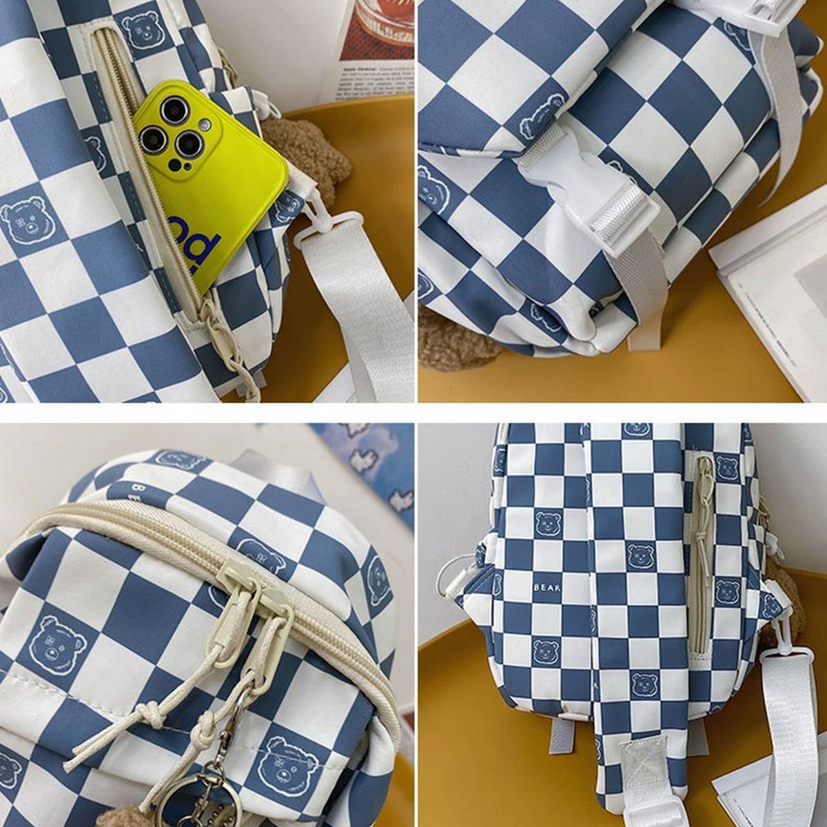 CLASSIC CONTRAST PLAID SHOULDER BAG_CWAB1607