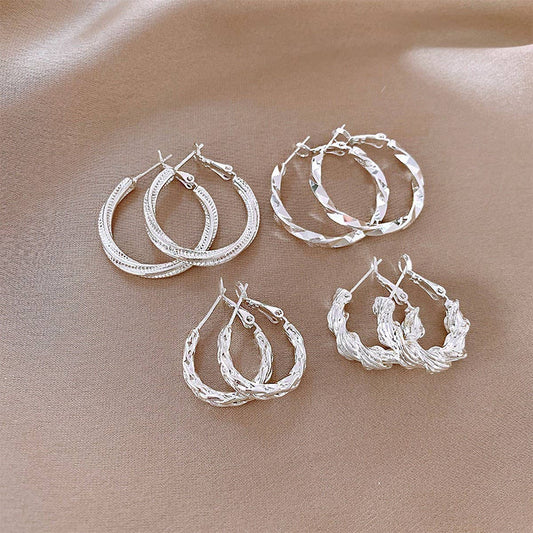 EXAGGERATED ROUND TWISTED TEMPERAMENT EARRINGS_CWAJE2470