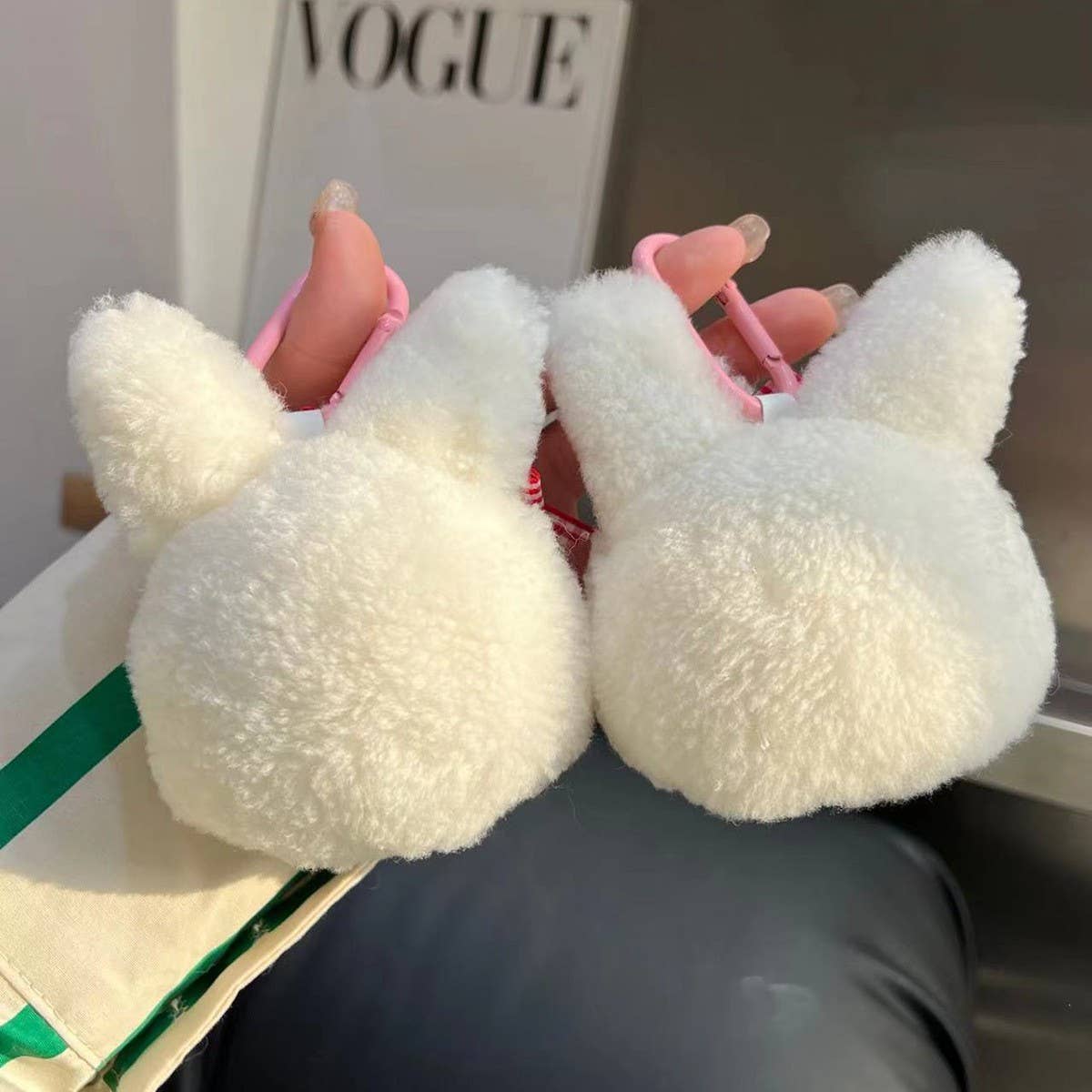 CUTE WOOL BUNNY CAR KEYCHAIN PENDANT ACCESSORIES
