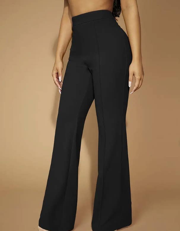 Stylish high-waisted slim-fit bell bottoms