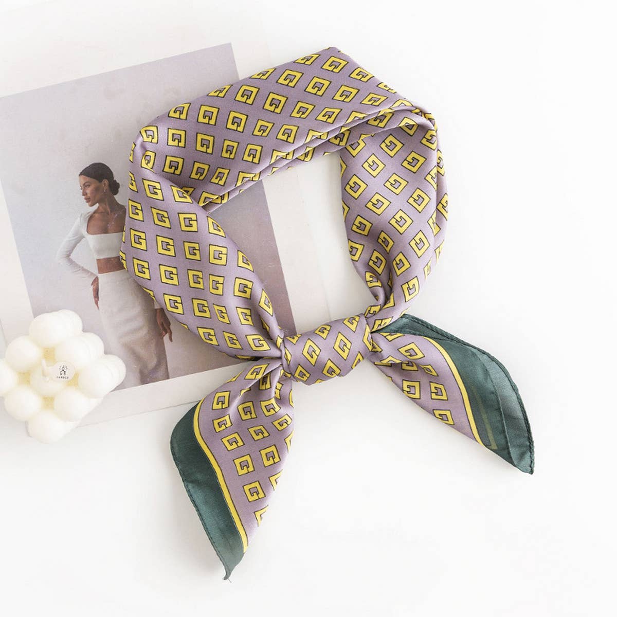 Chic Silk Square Scarf, Versatile Headscarf & Shaw