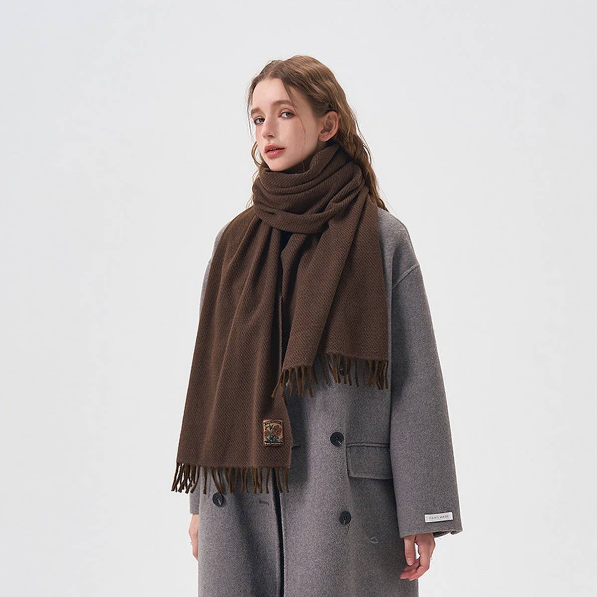 Winter Solid Acrylic Blend Scarf ? Neckwarmer