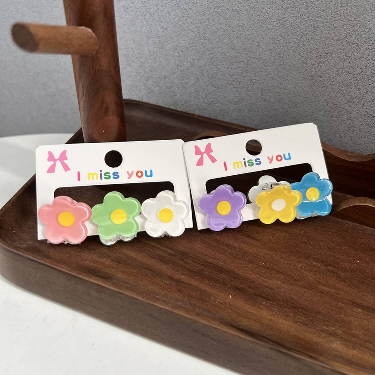 CHILDREN'S BUNNY EAR BEAR 3-PACK FLOWER HAIRPINS