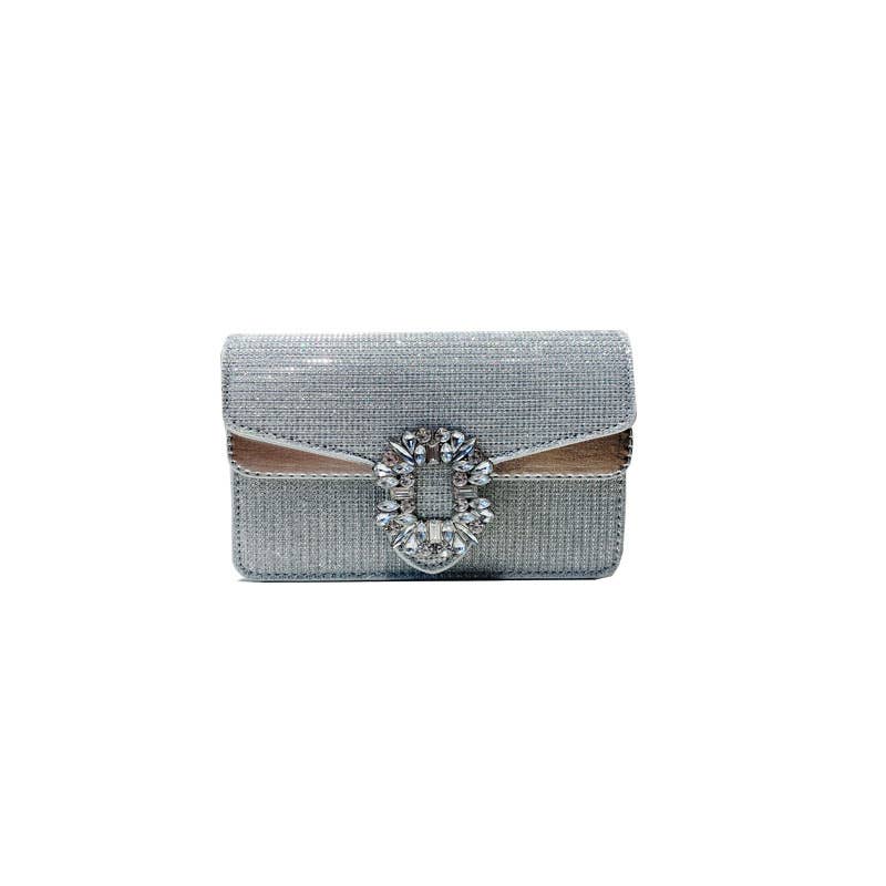 Trendy diamond-encrusted chain square bag