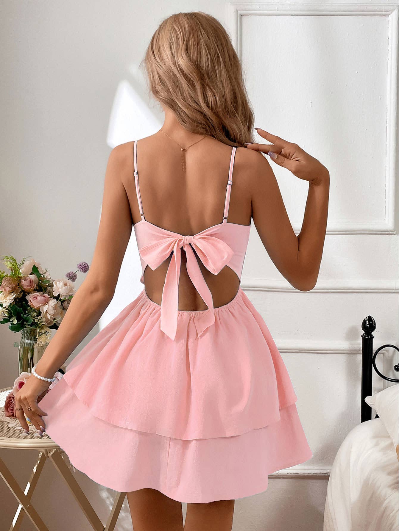Backless Butterfly Knot Tie Short Sexy Dress