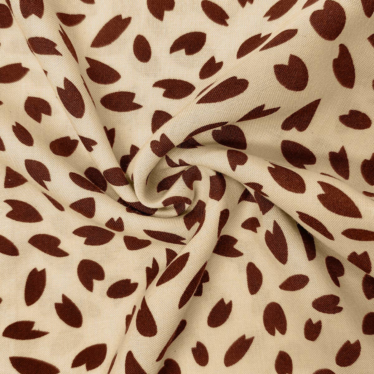 V-NECK LANTERN SLEEVE HEART PRINT CASUAL TOP