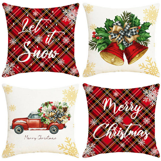 PLAID BELL CHRISTMAS PILLOWCASE_CWMM1395