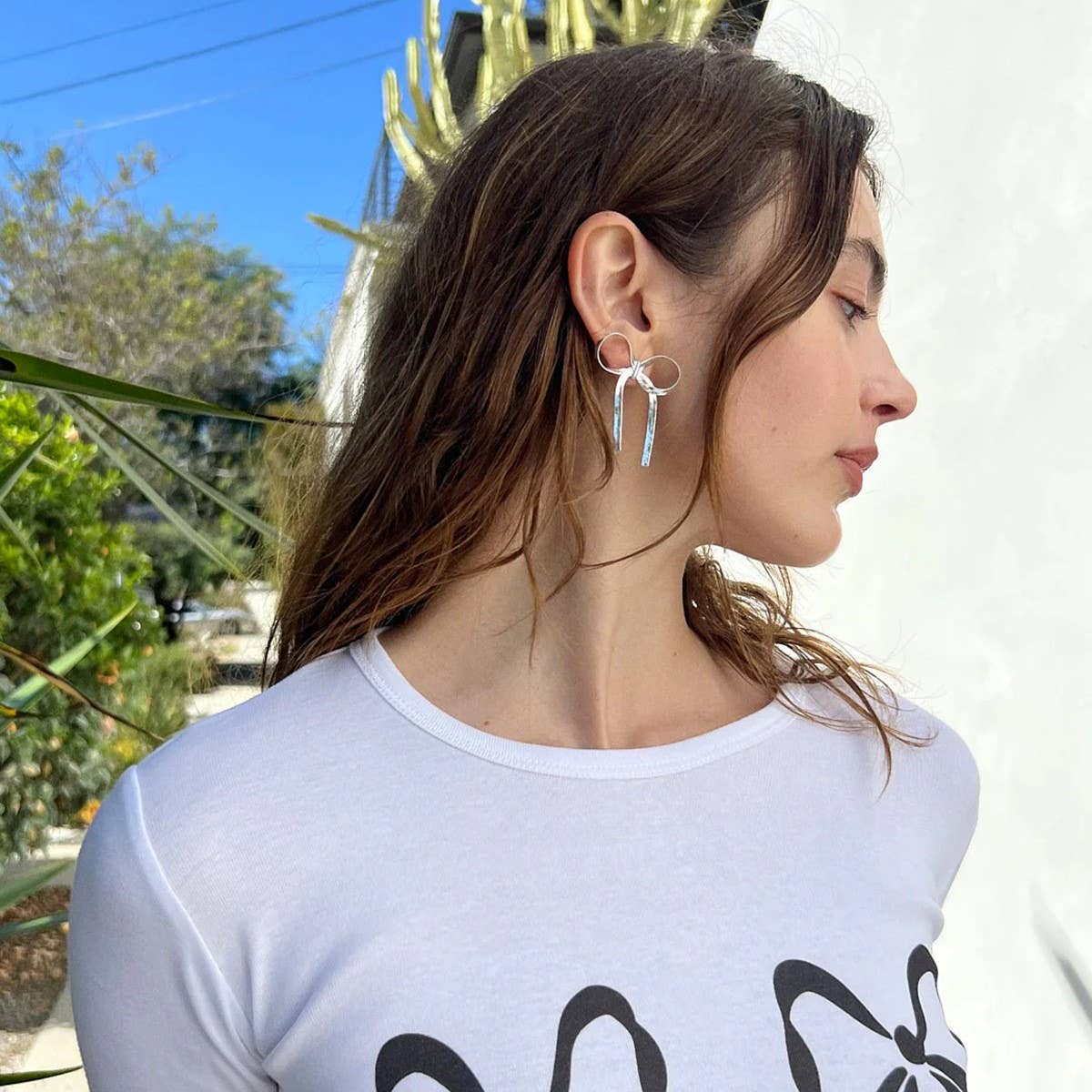 PERSONALIZED ALL-MATCH 18K GOLD BOW EARRINGS_CWASC1655