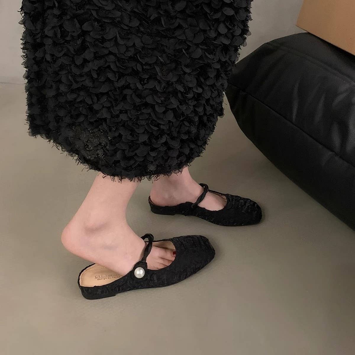 Silver Open-Toe Slip-On Flat Sandals for Women