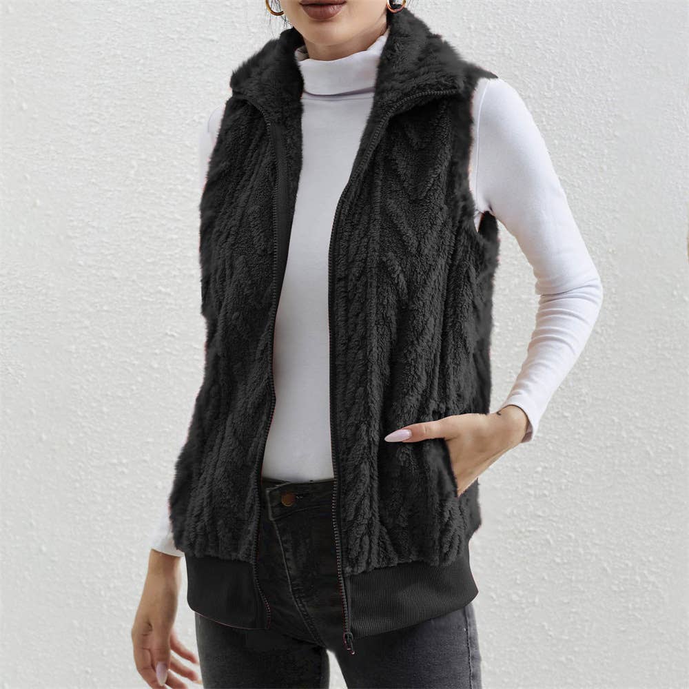 EXTRA JACQUARD FLEECE DOUBLE-SIDED WAISTCOAT
