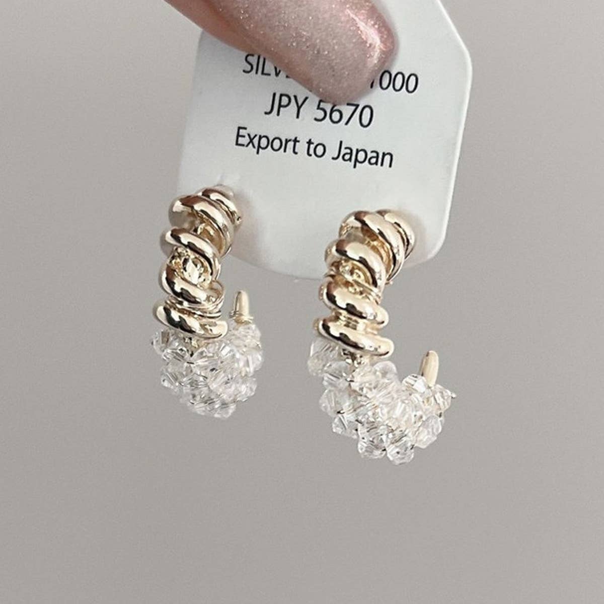 UNIQUE CRYSTAL WRAPPED EARRINGS