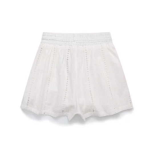 Fashionable openwork embroidered casual shorts