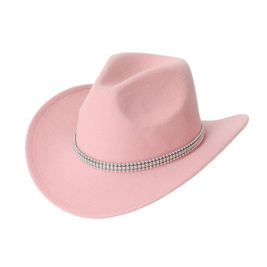 Wool Cowboy Hat with Triple Rhinestone Bands_CWAH3639