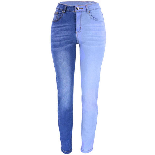 WOMENS FASHIONABLE SPLICING STRAIGHT LEG JEANS_CWJP0167