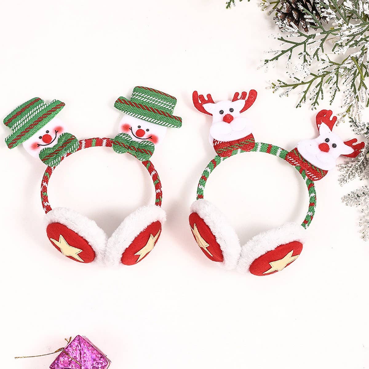CHRISTMAS DECORATIONS CARTOON EARMUFFS HAIRPIN