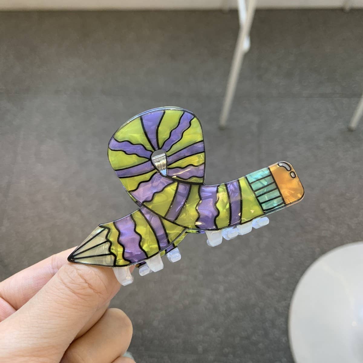 Acrylic Pencil Hair Claw,Candy Color Cartoon Clip_CWASC1586