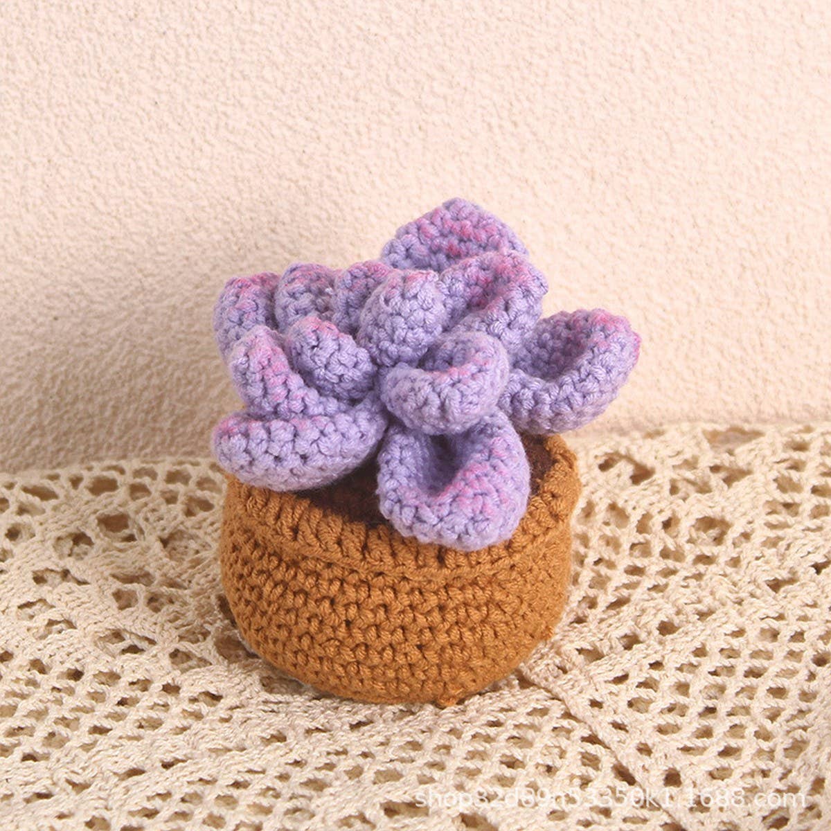 CWMM9280_PERMANENT SUCCULENT CROCHET GREEN PLANTS