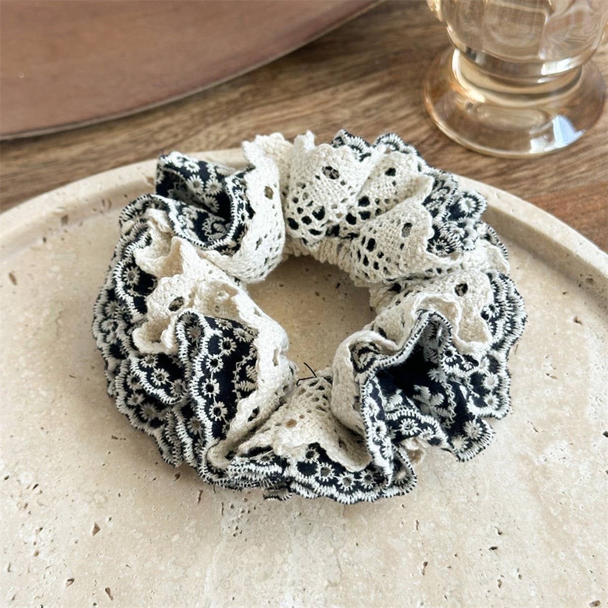 MULTI-LAYER HOLLOW PLEATED HAIR RING HAIR ROPE_CWAHA1368