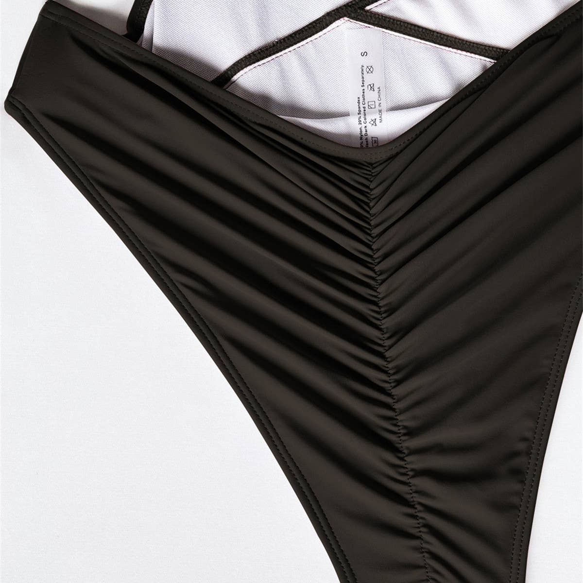 CROSS-CONTRAST ONE-PIECE SWIMSUIT