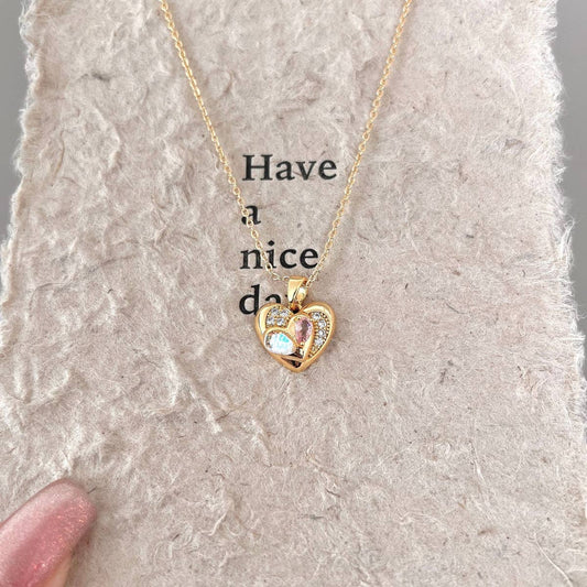 FASHIONABLE MERMAID DOUBLE LOVE NECKLACEP