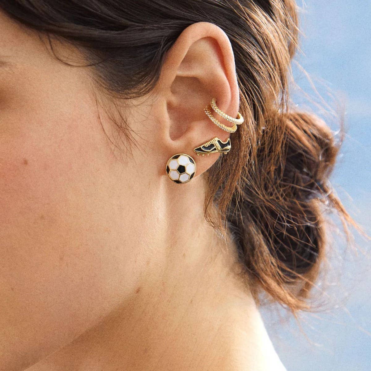 Sports Series Tennis Football Stud Earrings_CWAJE5066