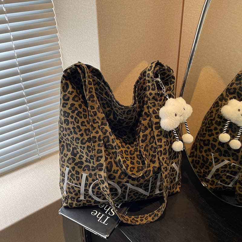 Leopard print large-capacity single-shoulder bag