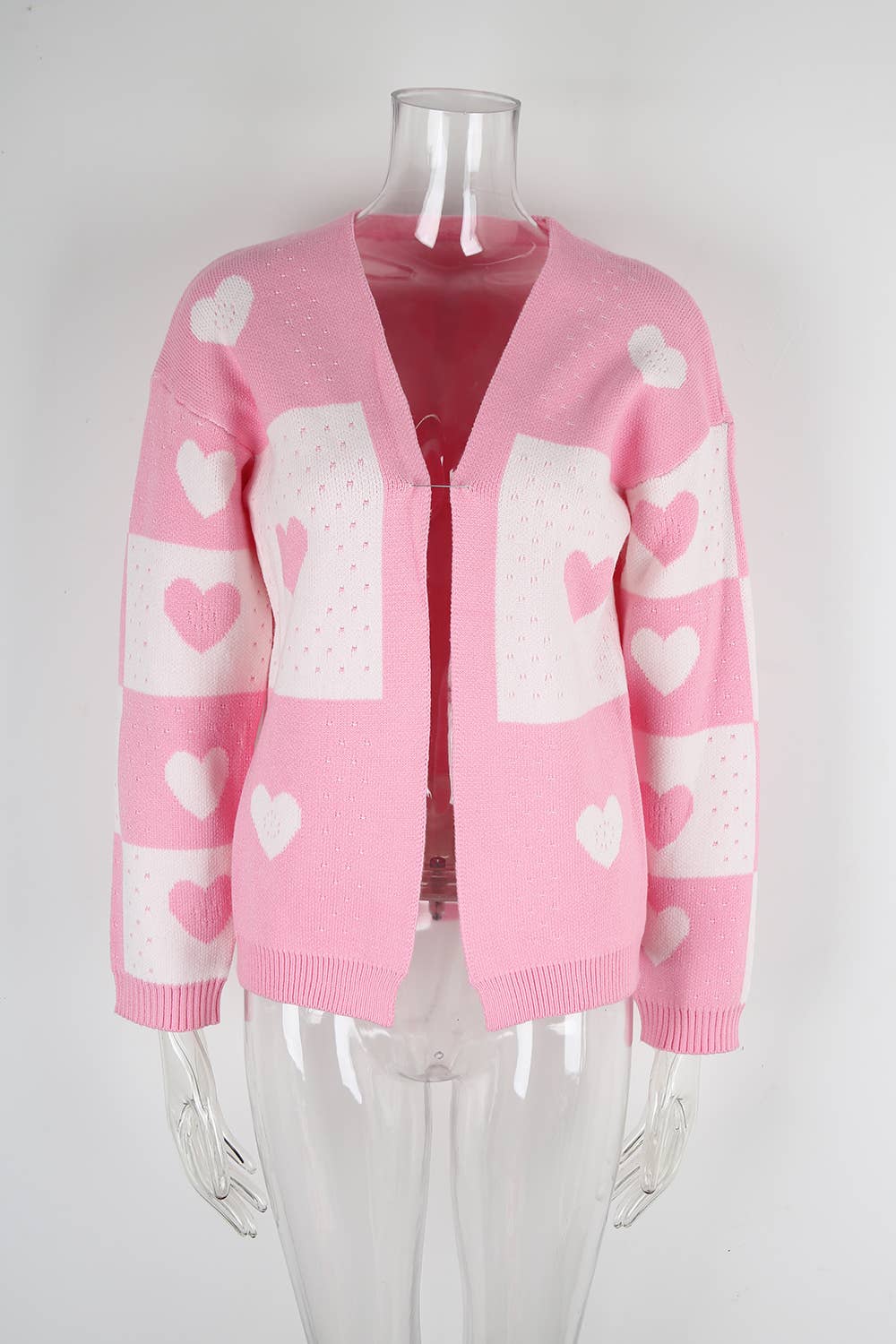 Valentine's Day heart-shaped knitted cardigan