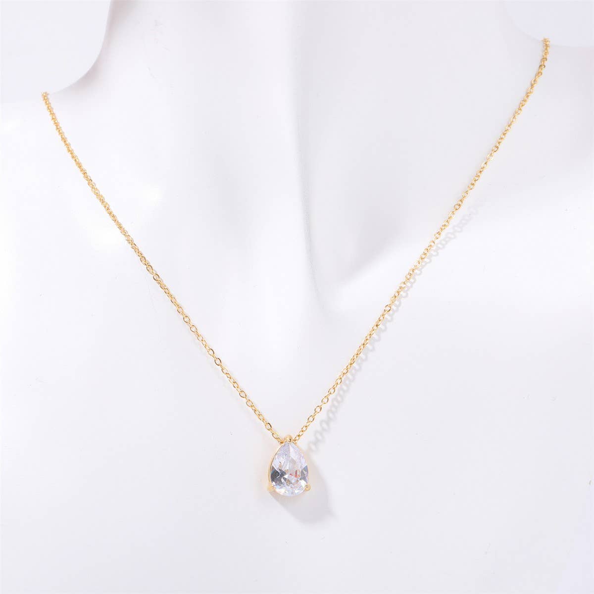 Teardrop Zircon December Birthstone Necklace