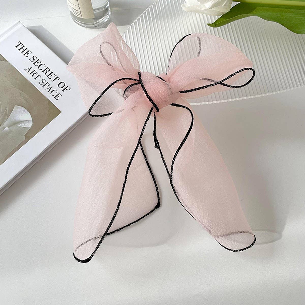 ORGANZA SOLID COLOR LONG SMALL SILK SCARF_CWASC0744