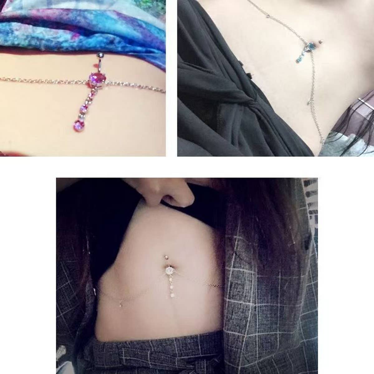 CZ Tassel Adjustable Waist Chain Body Jewelry