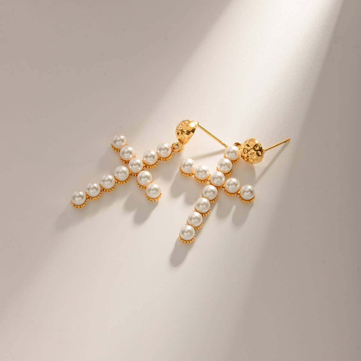 PEARL CROSS VERSATILE 18K GOLD EARRINGS_CWAHA0904