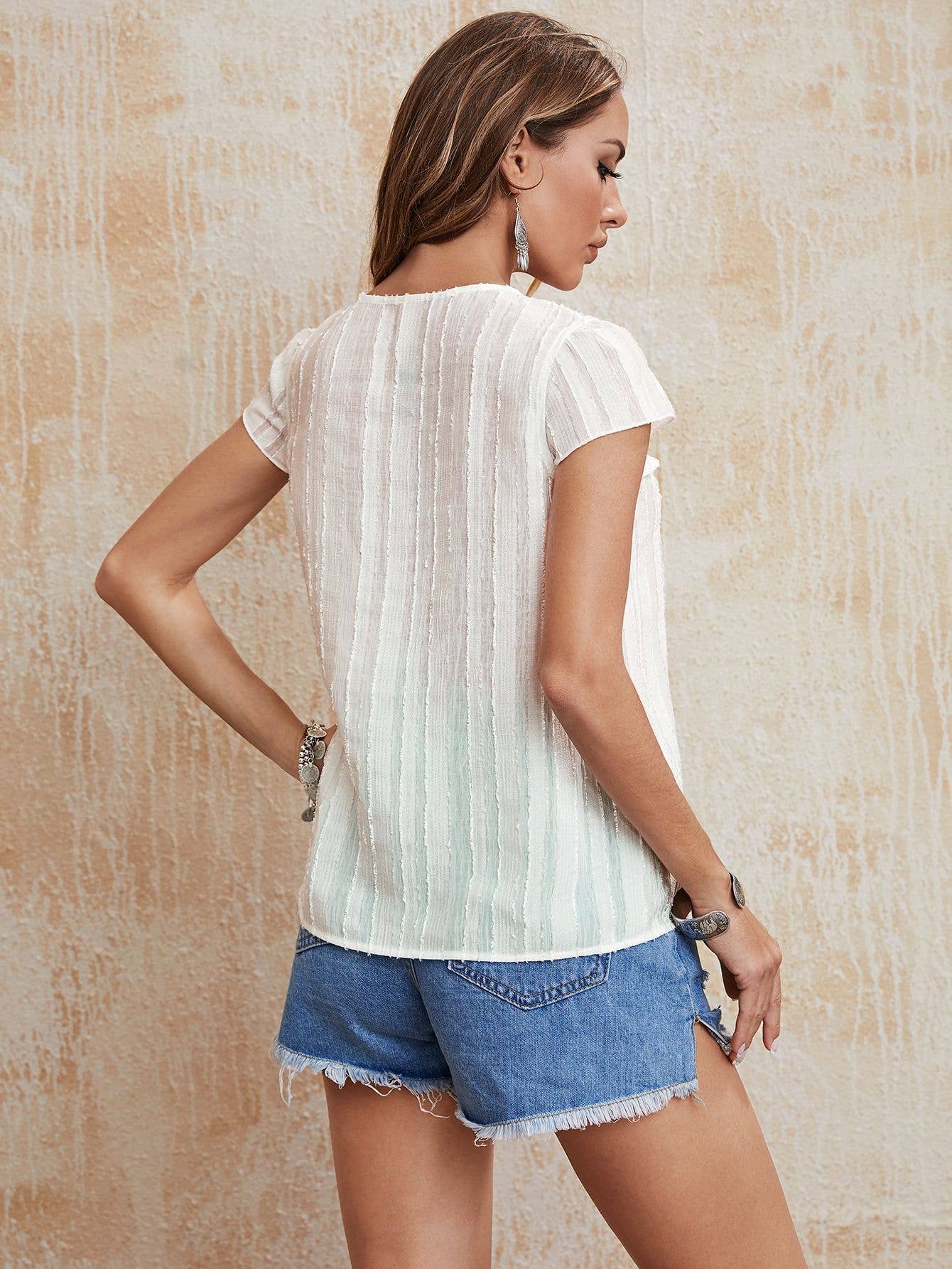 Solid color pullover short sleeve top T-shirt