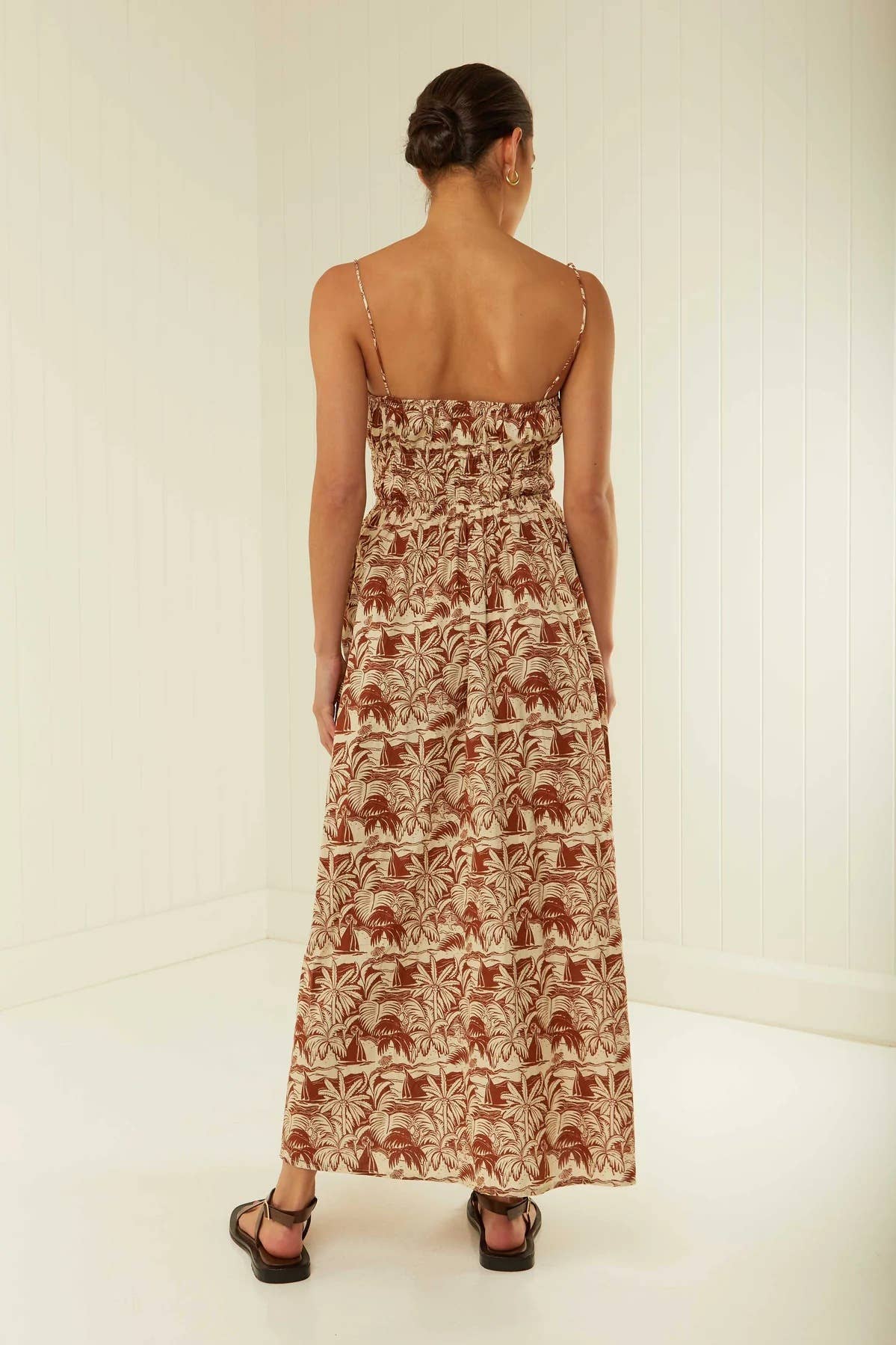 Fashionable one-shoulder striped halter dress