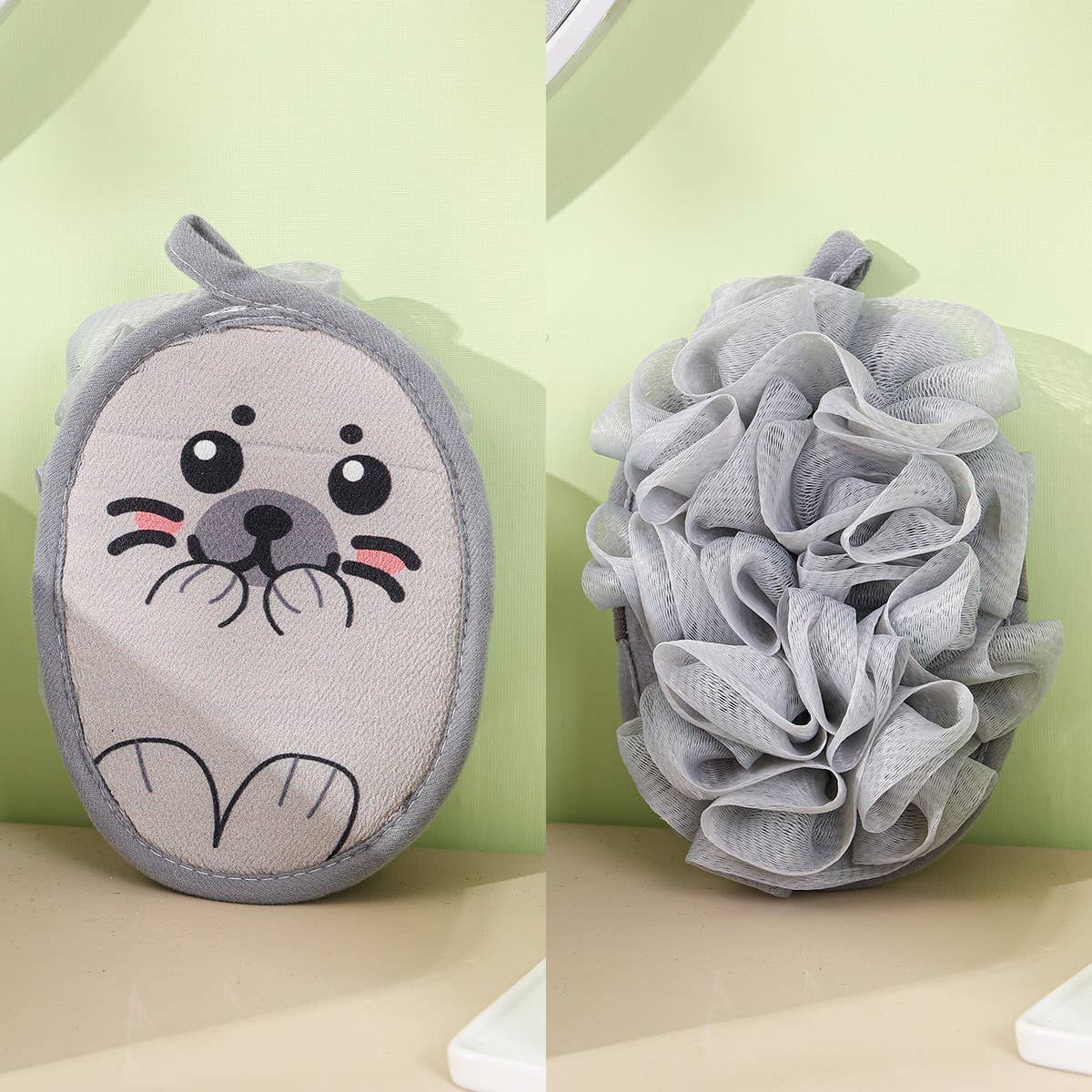 BATH POUF 2 IN 1 SOFT AND NON-FRAGILE BATH BALL_CWMM3329