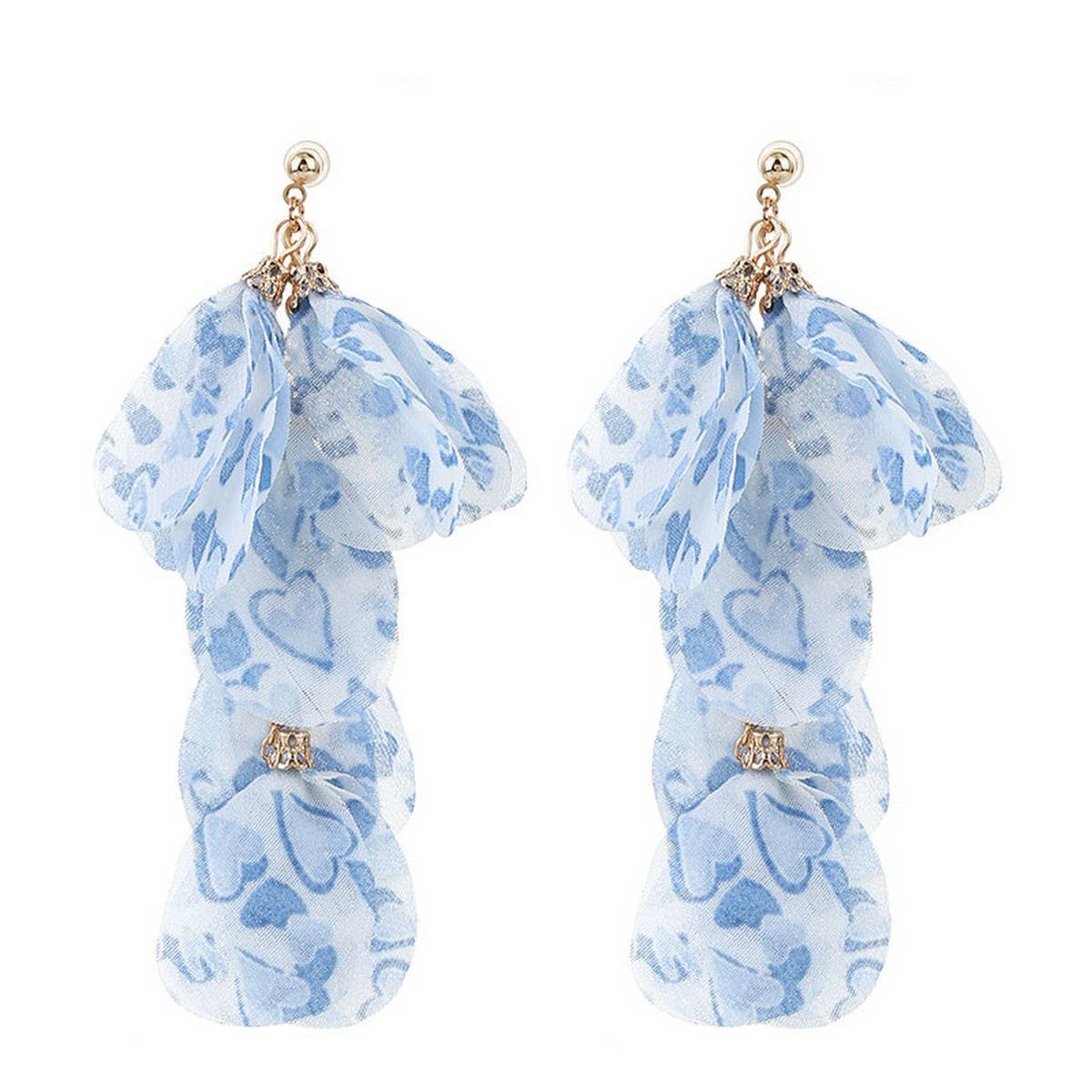 Handmade Heart Print Tassel Earrings ? Long & Chic