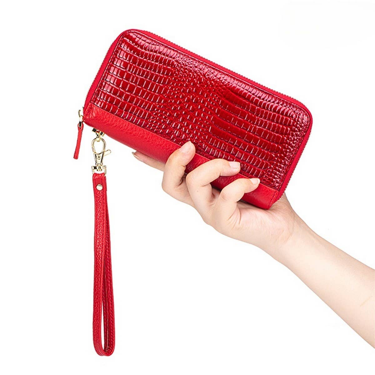 Women¡¯s Croc Leather Long Wallet ? Large Clutch_CUAB00402