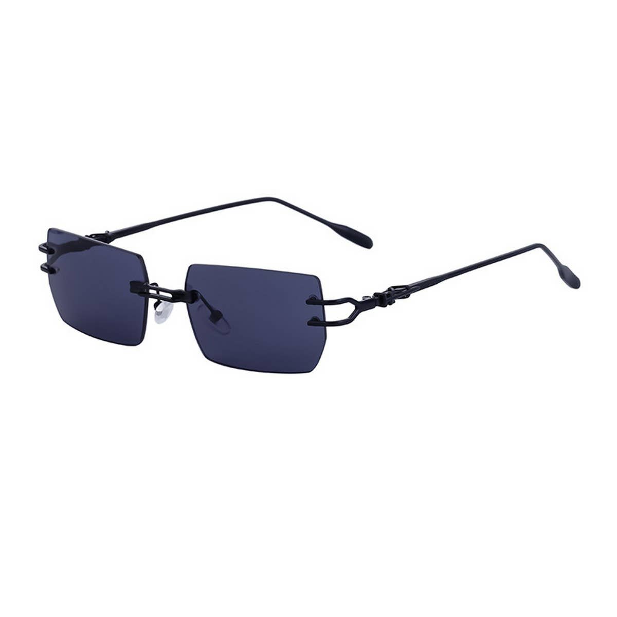 RIMLESS CUT SQUARE FRAME SUNGLASSES