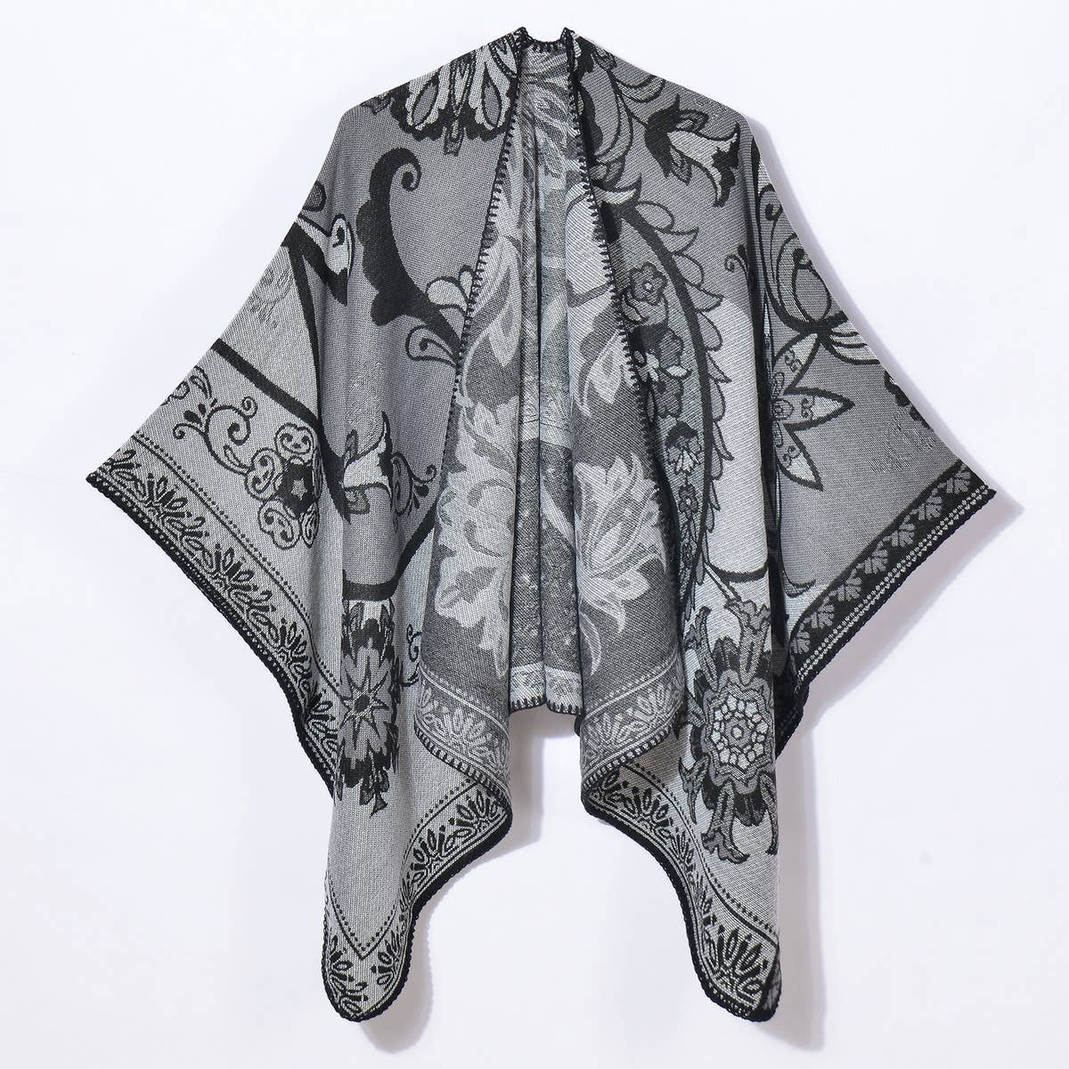 VINTAGE CASHEW PATTERN CARDIGAN SHAWL