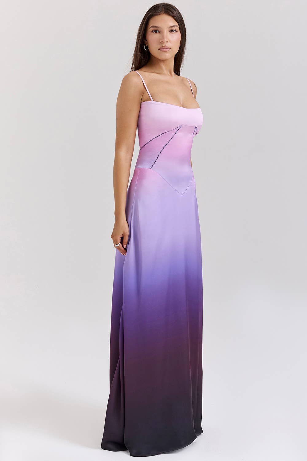 Sexy halter slim backless solid color long dress