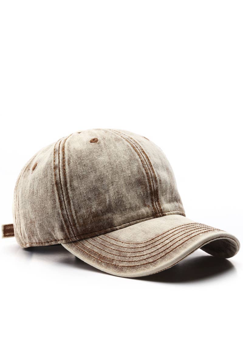 Washed Denim Solid Baseball Cap Street Style_CWAH0527