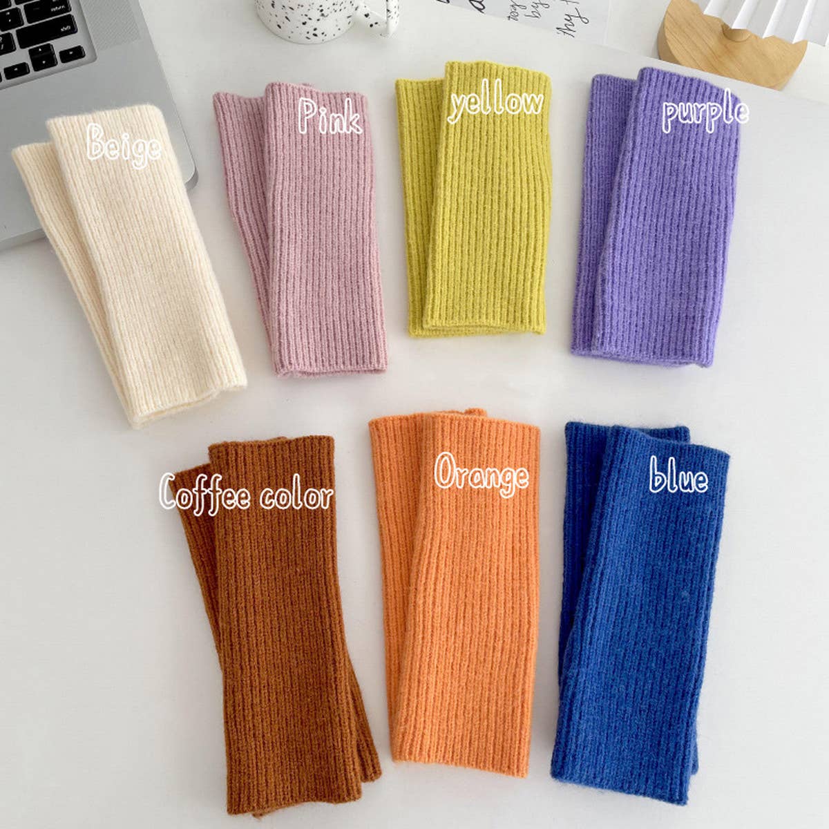 VERSATILE KNITTED WARM VERTICAL STRIPED GLOVES_CWAG0142
