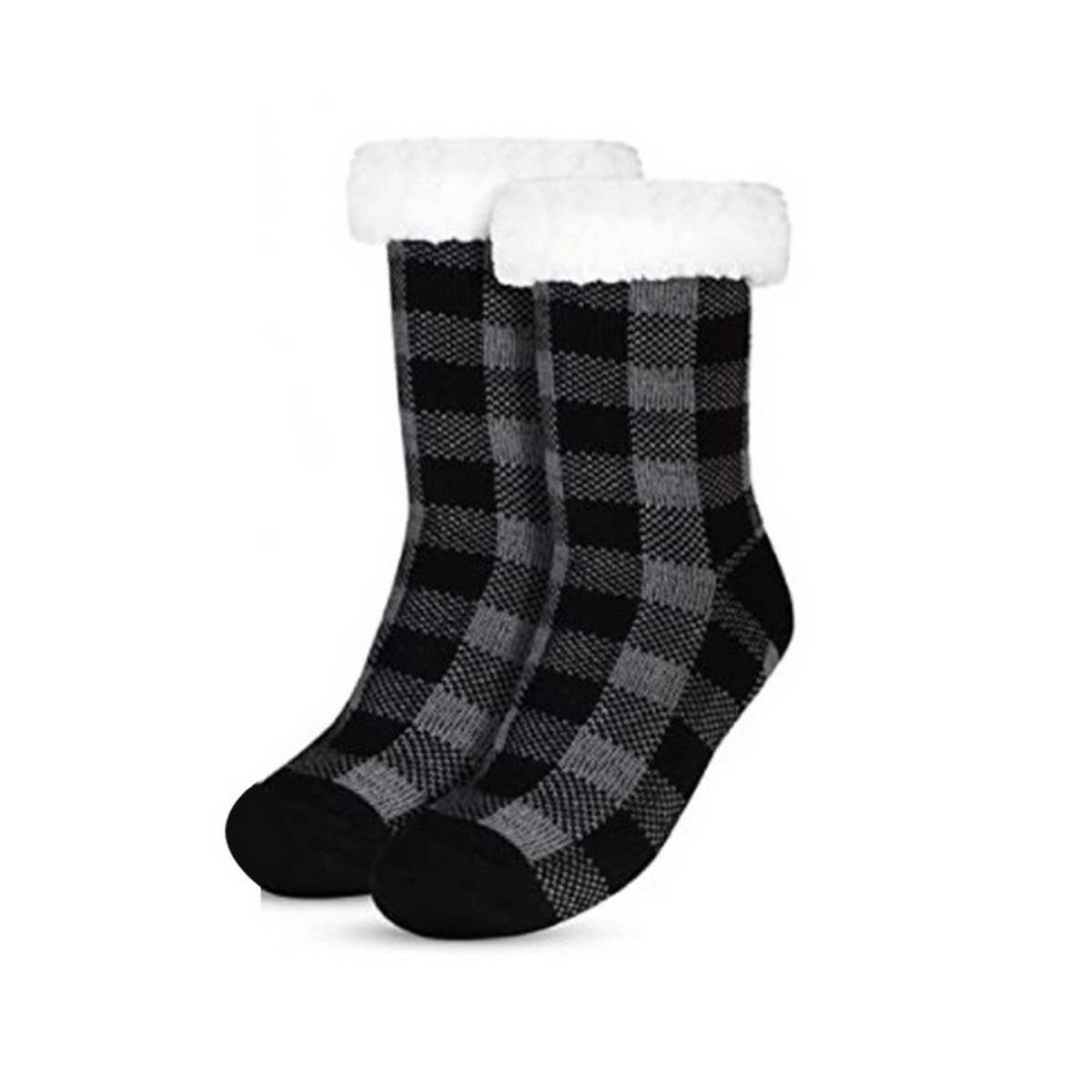 WARM CHRISTMAS PLAID PLUSH INDOOR SLIPPERS