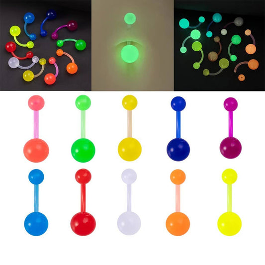 Glow in Dark Belly Ring ? UV Flexible Bar