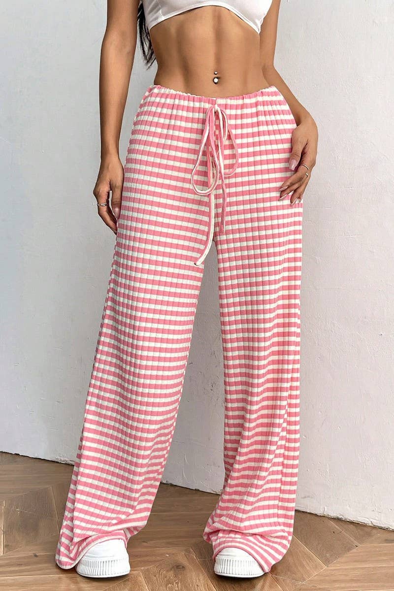 CWBLP01066_2025 FALL WINTER STRIPED DRAWSTRING COTTON PANTS