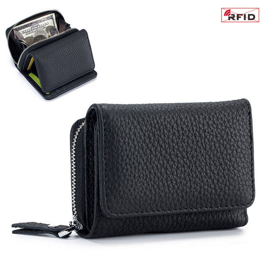 TRIFOLD MINI LARGE CAPACITY LEATHER WALLET_CWAB3703