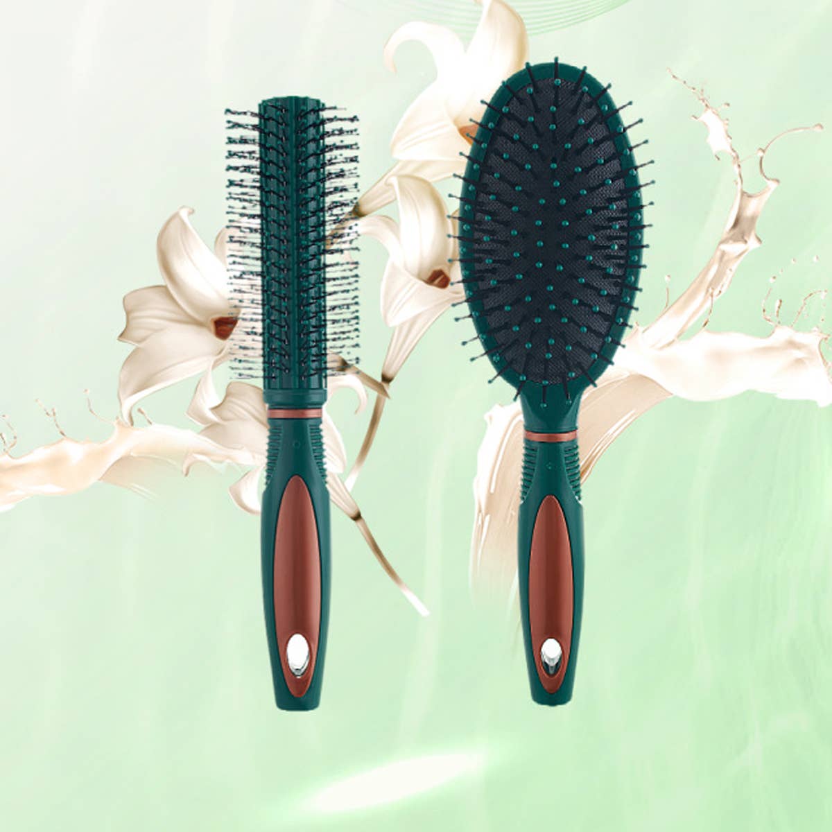 DARK GREEN HAIR COMB FOR SMOOTHING AND CURLY HAIR