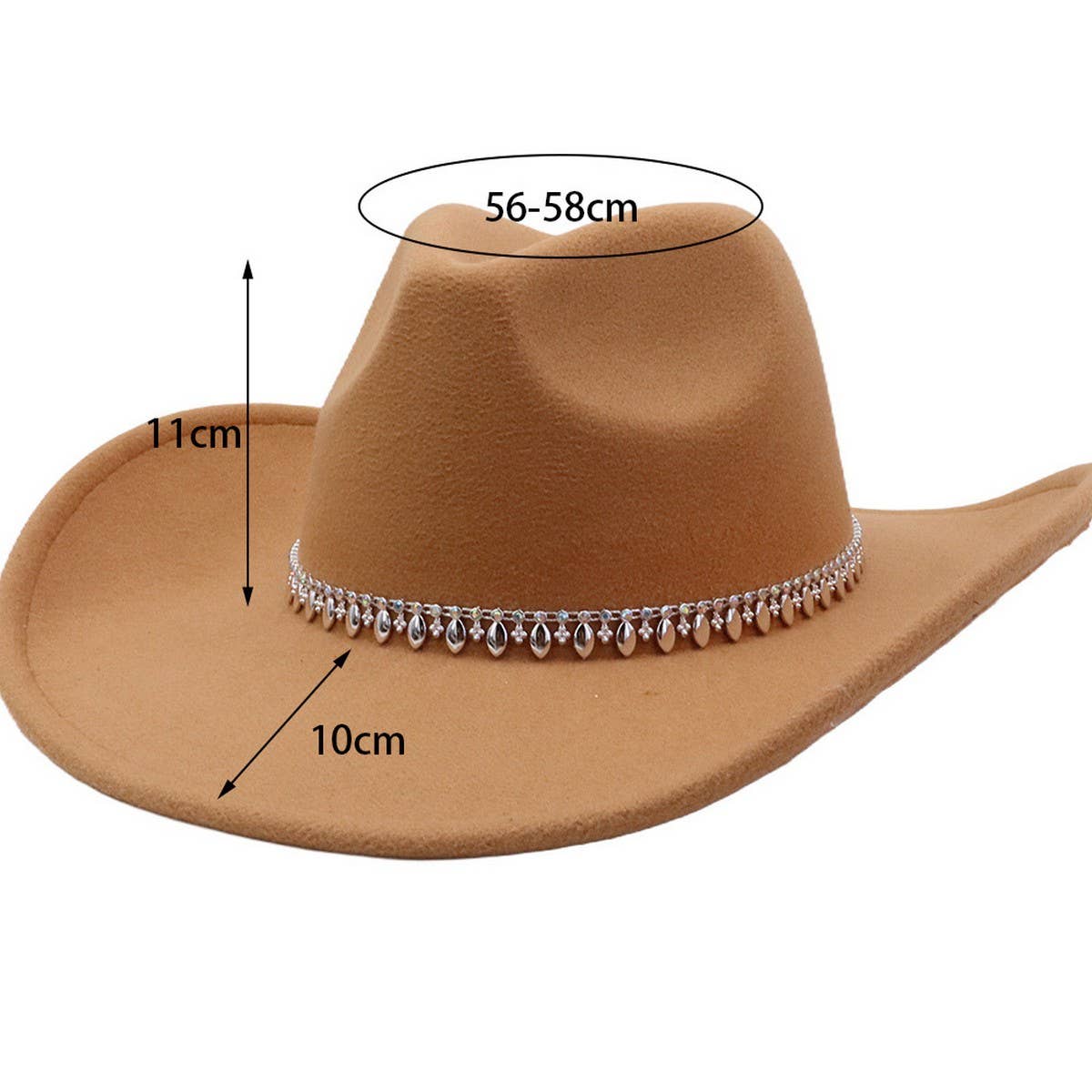 Western Ethnic  Felt Cowboy Fedora Hat_CWAH04371