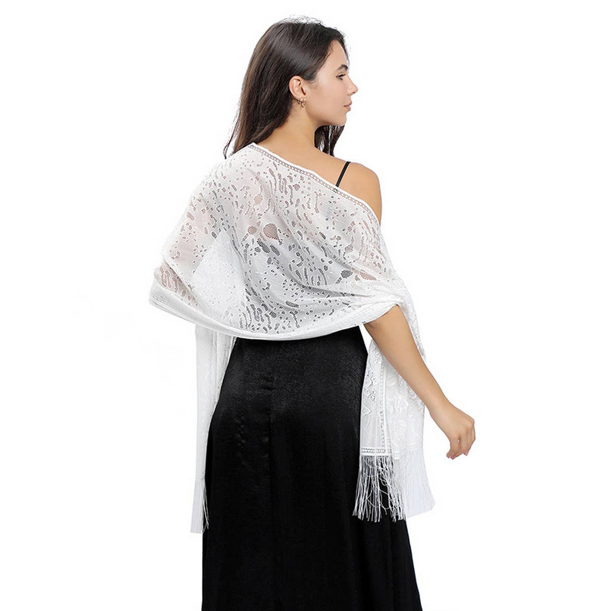 NEW FLOWER LACE EVENING SHAWL
