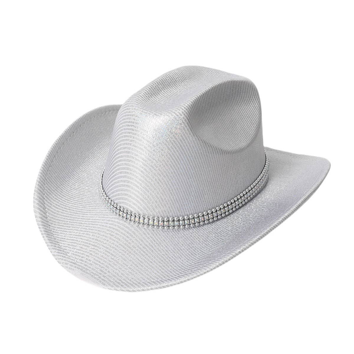 Laser Stripe Rhinestone Western Felt Cowboy Hat_CWAH3653