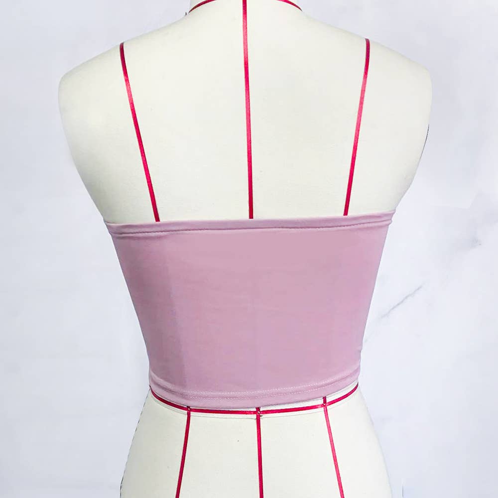 Sexy Solid Tie Strap Sleeveless Crop Top